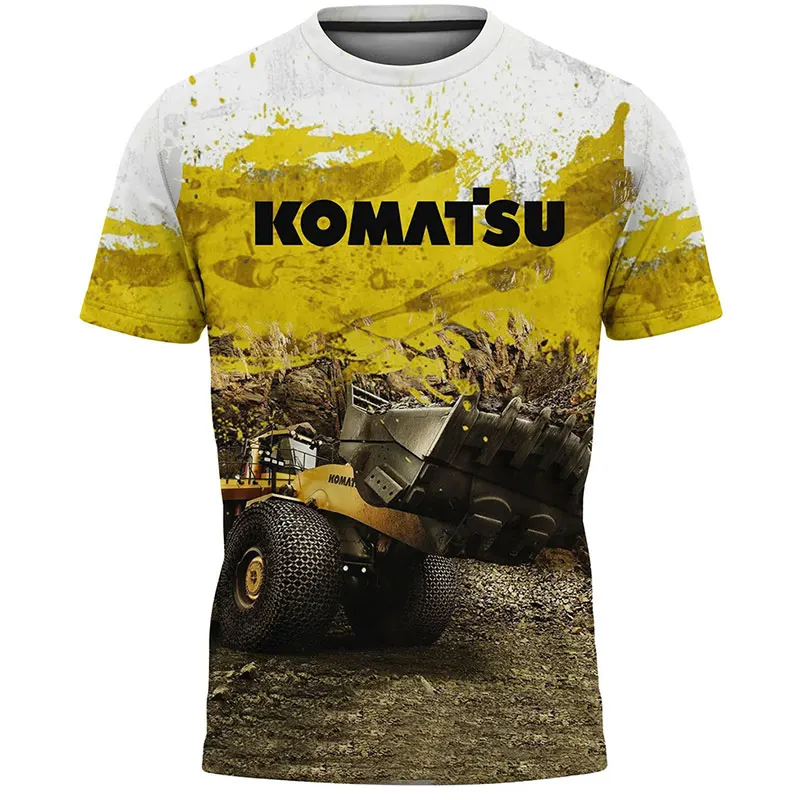 Top Trends: Excavator Engineering Machinery 3d Printing Loader Summer Men'S Quick Drying Short-Sleeved T-Shirt O Collar Street Loose Top Shoppable Styles