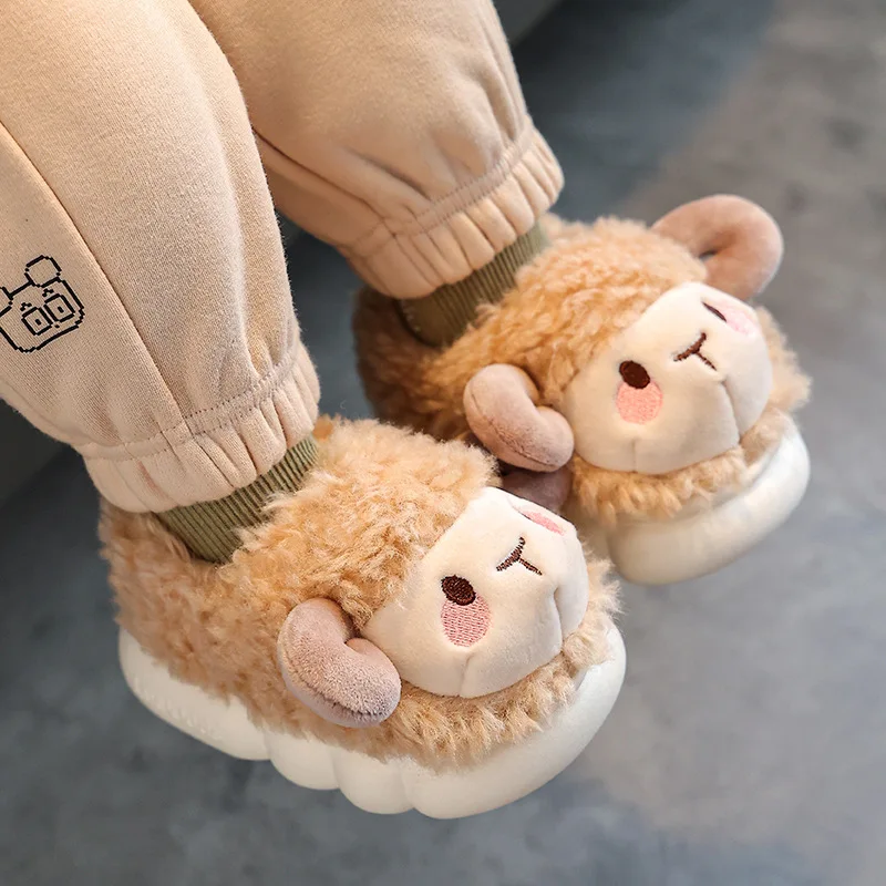 Top Trends: Winter Kids Wrapped Heel Cotton Slippers Kids Indoor Anti-Slippery Velvet Footwear Thick Warm Pantufa Baby Home Toddler Shoes Shoppable Styles