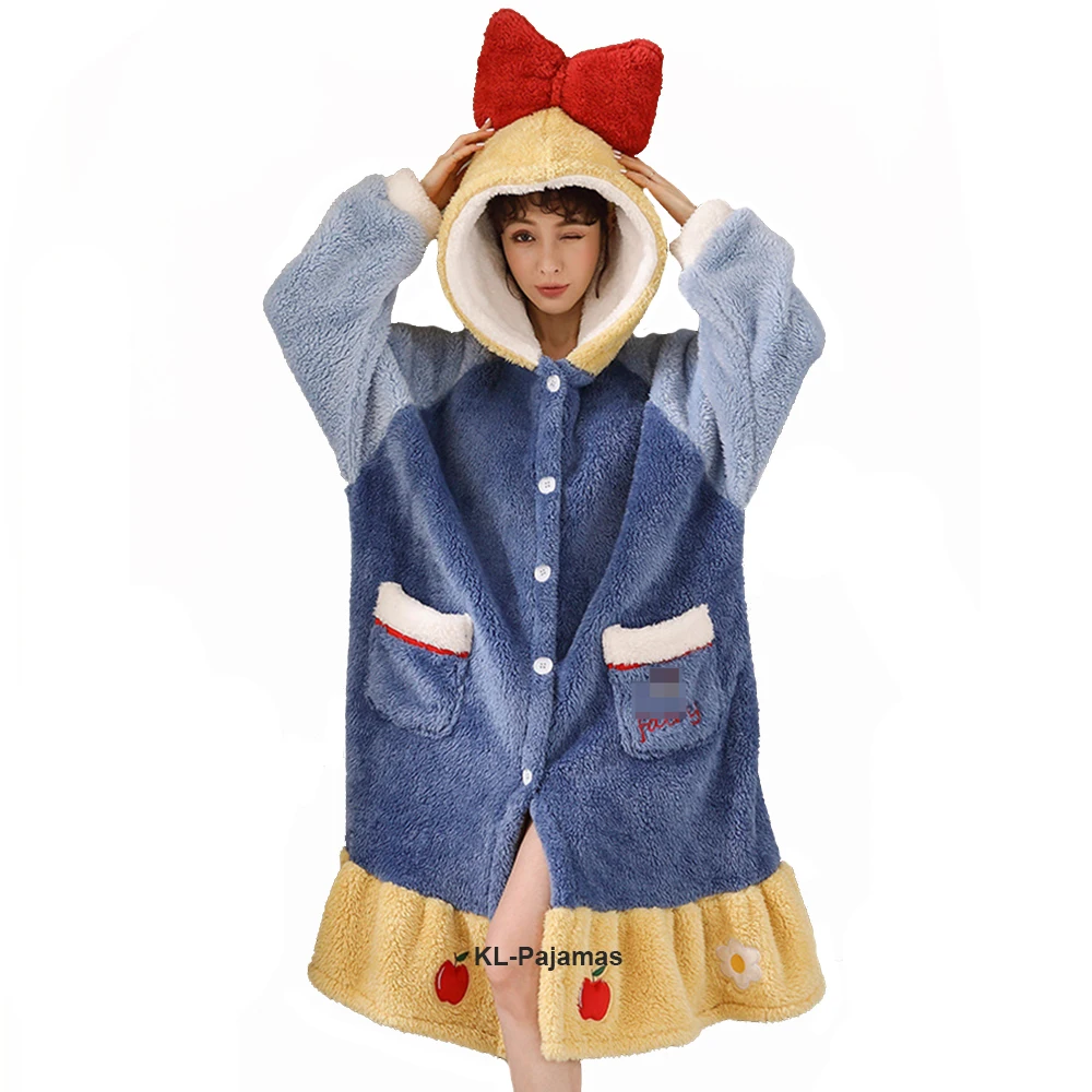 Top Trends: Winter Nightdress Coral Fleece Warm Nightgowns Women Korean Flannel Long-sleeve Home Wear Princess Pajamas Sleepdress Nighties Shoppable Styles