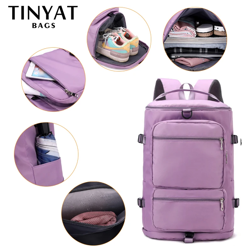 Top Trends: TINYAT Large Capacity Women's Travel Bag Casual Weekend Travel Backpack Ladies Sports Yoga Luggage Bags Multifunction Crossbody Shoppable Styles - Image 2