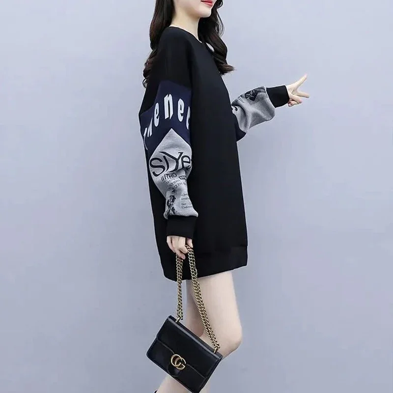 Top Trends: Spring Autumn KPOP Fashion Style Harajuku Slim Fit Tops Women All Match Loose Casual Outerwear Printed Long Sleeve Sweatshirt Shoppable Styles - Image 3