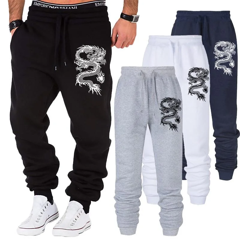 Top Trends: Fashion Casual Dragon Printed Jogger Pants Men Fitness Gyms Pants Tight Outdoor Sweatpants Running Pants Mens Trousers S-4XL Shoppable Styles