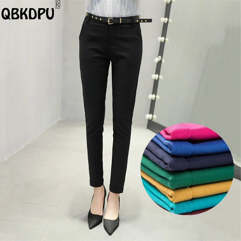 Top Trends: Oversize S-4XL Elegant Pencil Pants Women Office Work Cotton Stretch Pantalones De Mujer Spring Candy Colors 92cm Skinny Spodnie Shoppable Styles