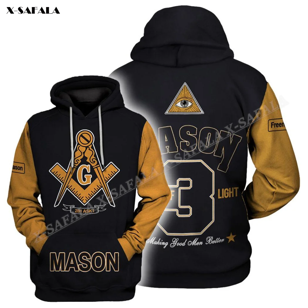 Top Trends: Prince Hall Mason Freemason Freemasonry Masonic Gift 3D Print Hoodie Man Female Asia Size Hooded Jersey Pullover Thick Cotton Shoppable Styles