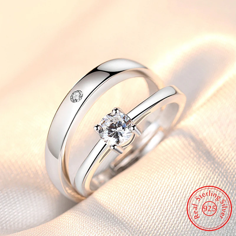 Top Trends: Woman&#039;s 925 Sterling Silver Fashion Jewelry New Crystal Zircon Couple Rings For Men XY0345 Shoppable Styles