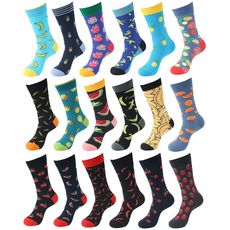 Top Trends: Casual Cotton Men Socks Fashion Fruit Chili Banana Pepper Happy Funny Design Colorful Skateboard Happy Socks Man Hot Sale Shoppable Styles