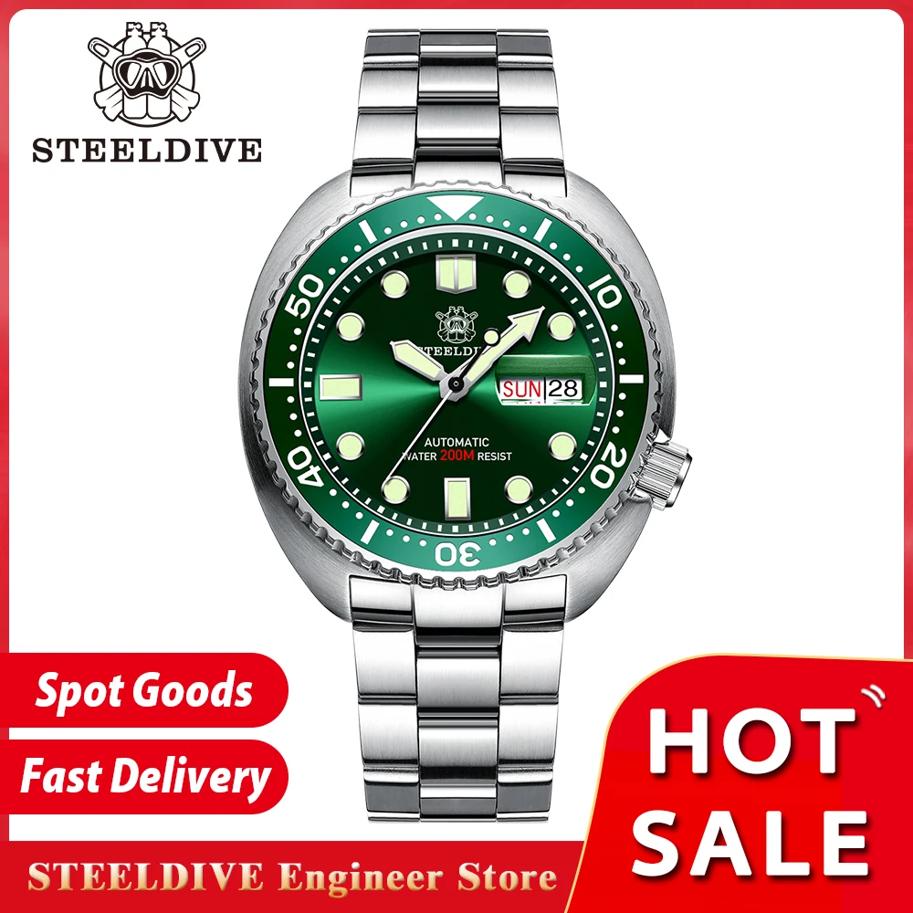 Top Trends: STEELDIVE SD1972 V2 Ceramic Bezel Abalone 200M Waterproof Double Calendar NH36 Movement Swiss Luminous Mechanical Wristwatches Shoppable Styles