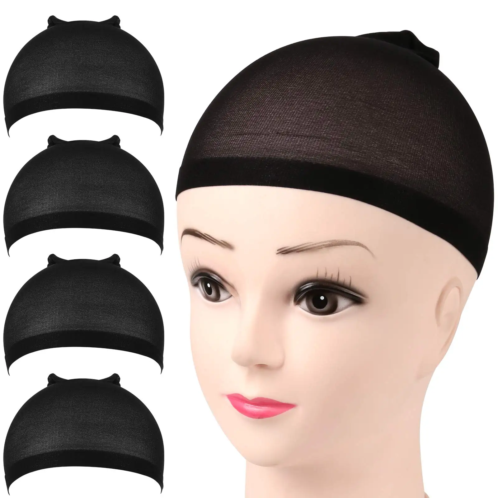 Top Trends: Stockings Wig Cap 4 Pcs Mesh Net Wig Caps Weaving Hair Net For Wig Close And Fishnet Wig Caps For Women Black Shoppable Styles