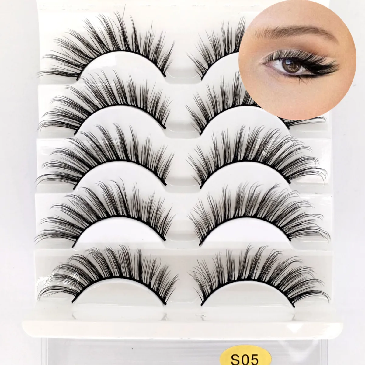 Top Trends: Fox Eyelashes 5 Pairs Cat Eye Lashes Wholesale Natural Look End Eye Elongate Fox Eye Handmade Faux Mink Lashes Shoppable Styles