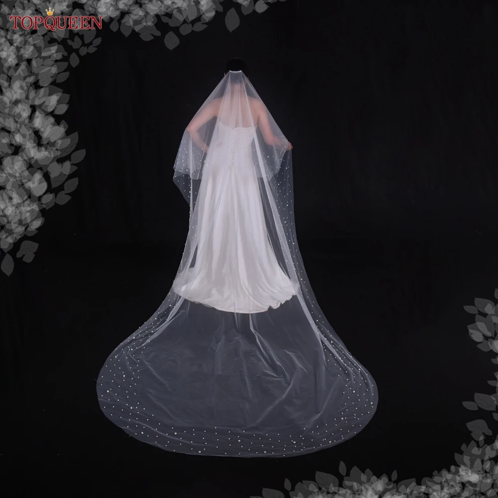 Top Trends: TOPQUEEN V171 2 Tier Royal Cathedral Wedding Veil With Blusher Bridal Veils Pear Veil Bride Bachelorette Party Bride Accessories Shoppable Styles - Image 2