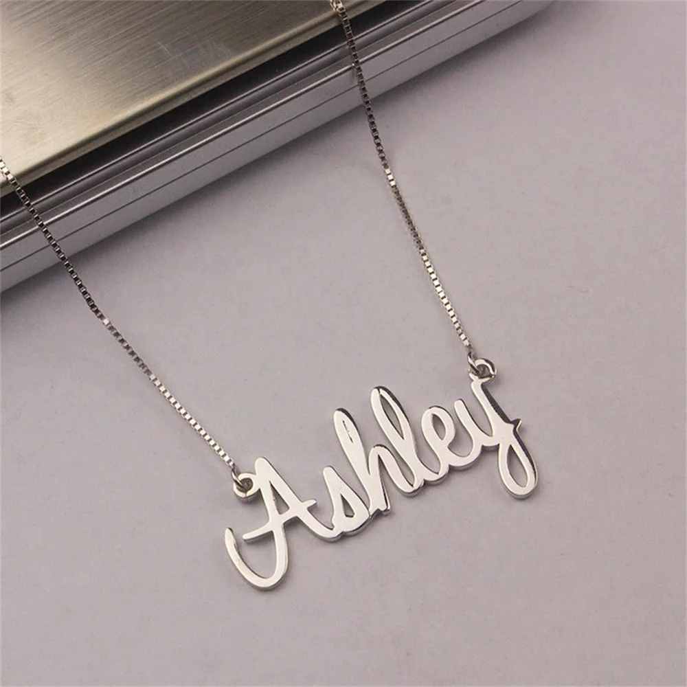 Top Trends: Custom Name Stainless Steel Necklace For Women Gold Box Chains Jewelry Personalized Handwriting Letter Pendant Nameplate Chokers Shoppable Styles