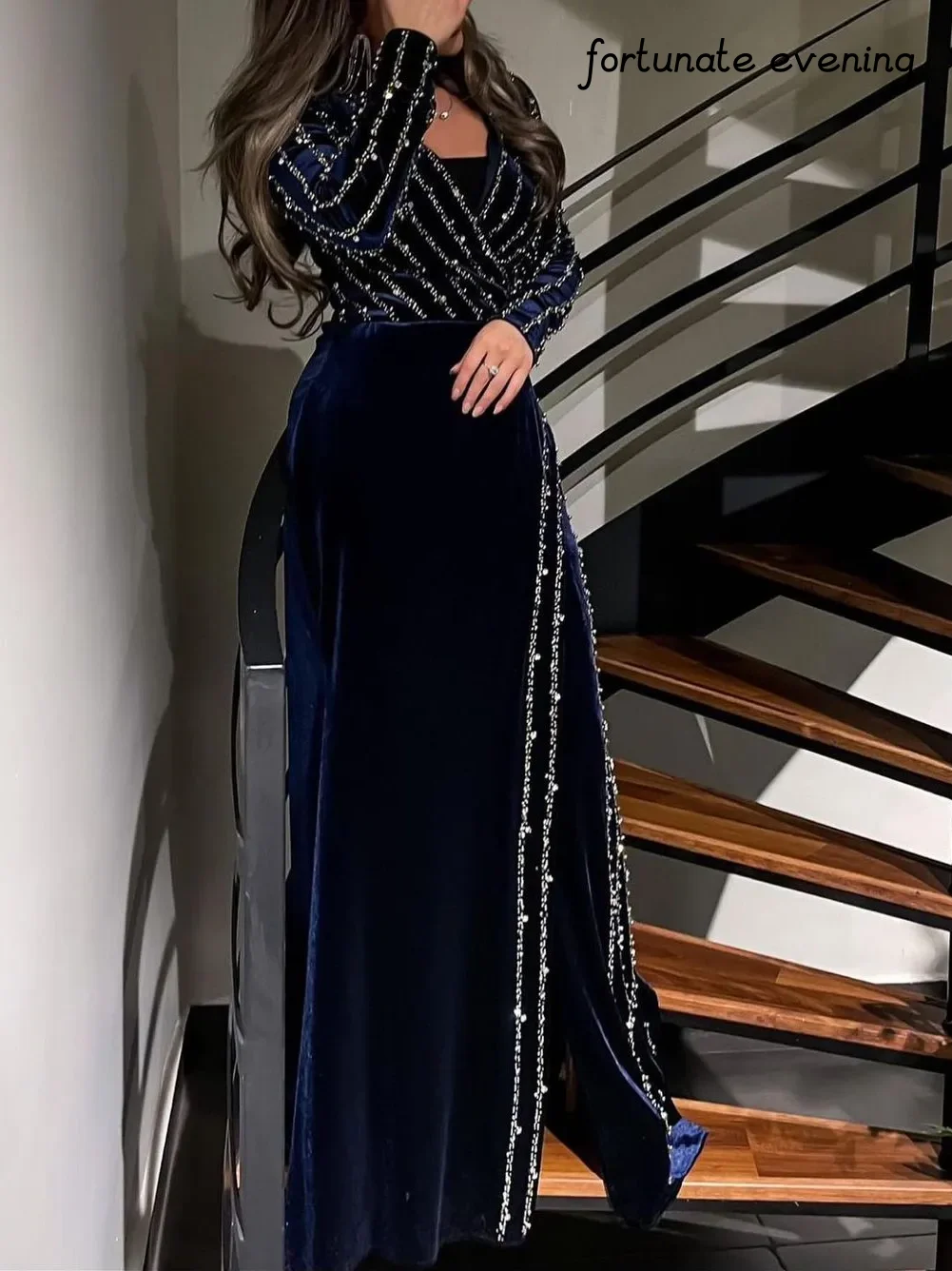 Top Trends: Fortunate Evening Elegant Vintage Beaded Velvet Asymmetrical Gorgeous Formal Occasion Prom Dresses Evening Party Gowns Shoppable Styles