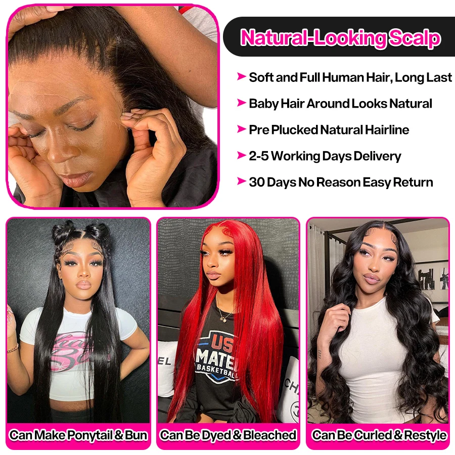 Top Trends: 13x4 Bone Straight Lace Front Wig 30 40 Inch Lace Front Human Hair Wigs For Women 13x6 Brazilian Hair Wigs 360 Lace Frontal Wig Shoppable Styles - Image 4