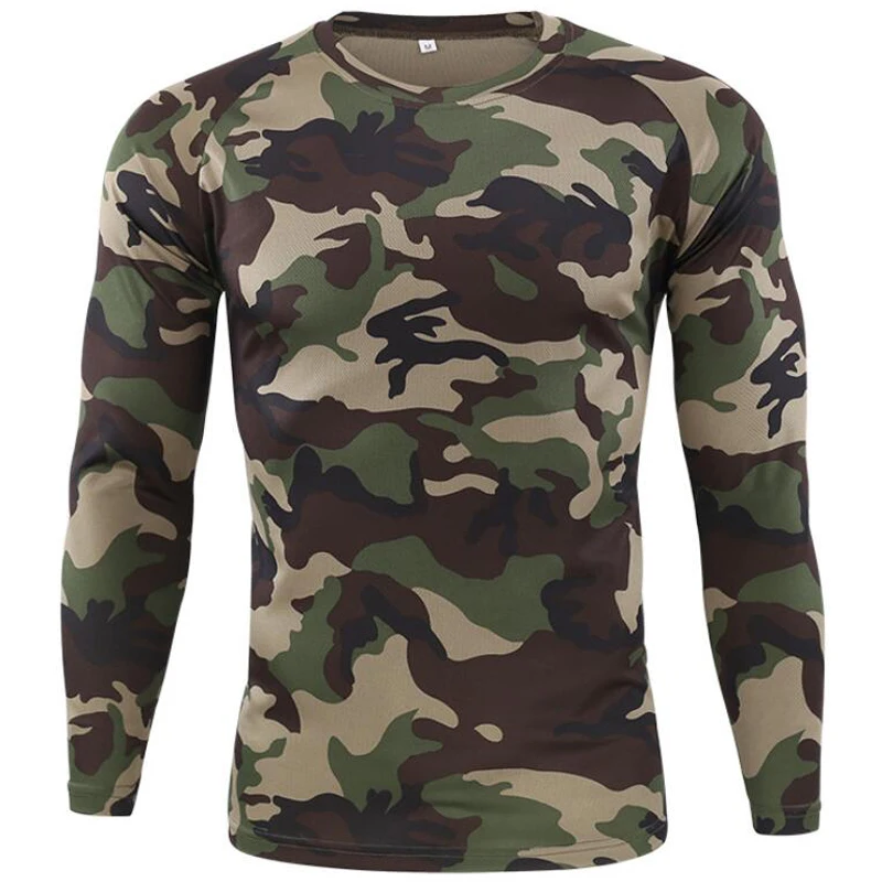 Top Trends: Camouflage Street Style Men's Long Sleeve T-Shirts Spring Autumn 3D Printing Youthful Vitality Tops Tees Plus Size 6XL Shoppable Styles