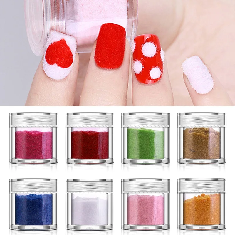 Top Trends: PinPai Fuzzy Flocking Velvet Powder Black White Red Nail Glitter Powder Nail Art Dust Glitter Pigment Manicure Powder UV Gel Shoppable Styles