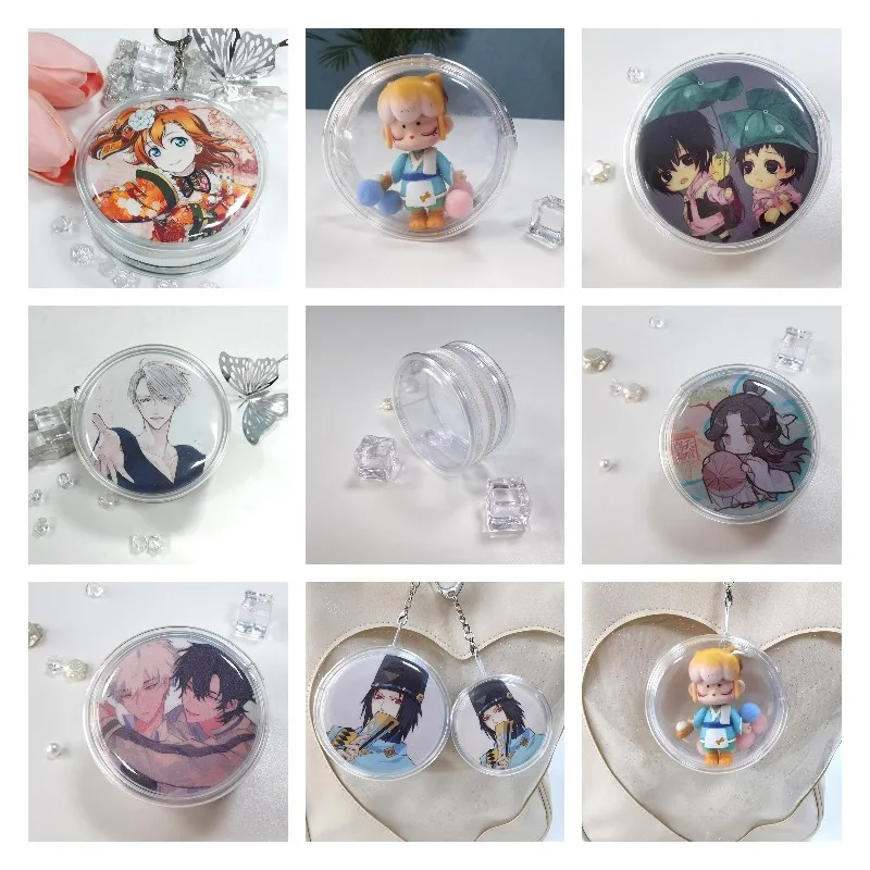 Top Trends: Clear Outdoor Bag For Ob11 BJD Cartoon Dolls Transparent Mini Pouch For Anime Badge Button Japanese Pain Bags Shoppable Styles