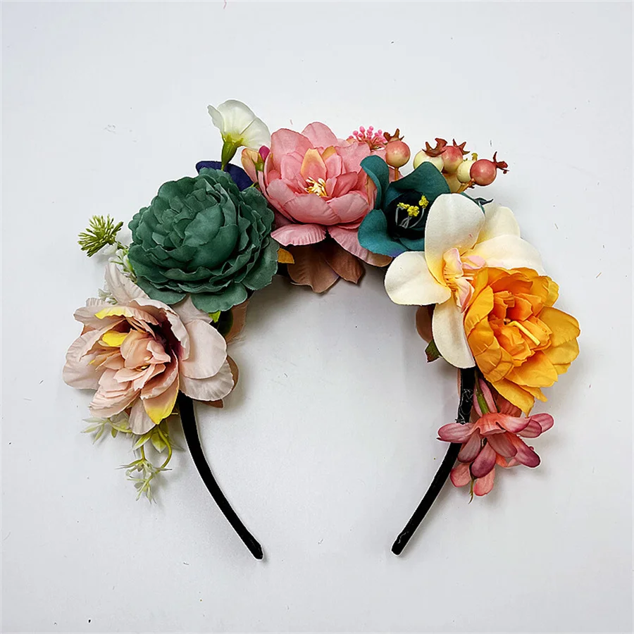 Top Trends: New Fashion Personality Boho Flower Crowns Headband For Women Faux Floral Hairband Wedding Art Photography Hair Accessories Shoppable Styles