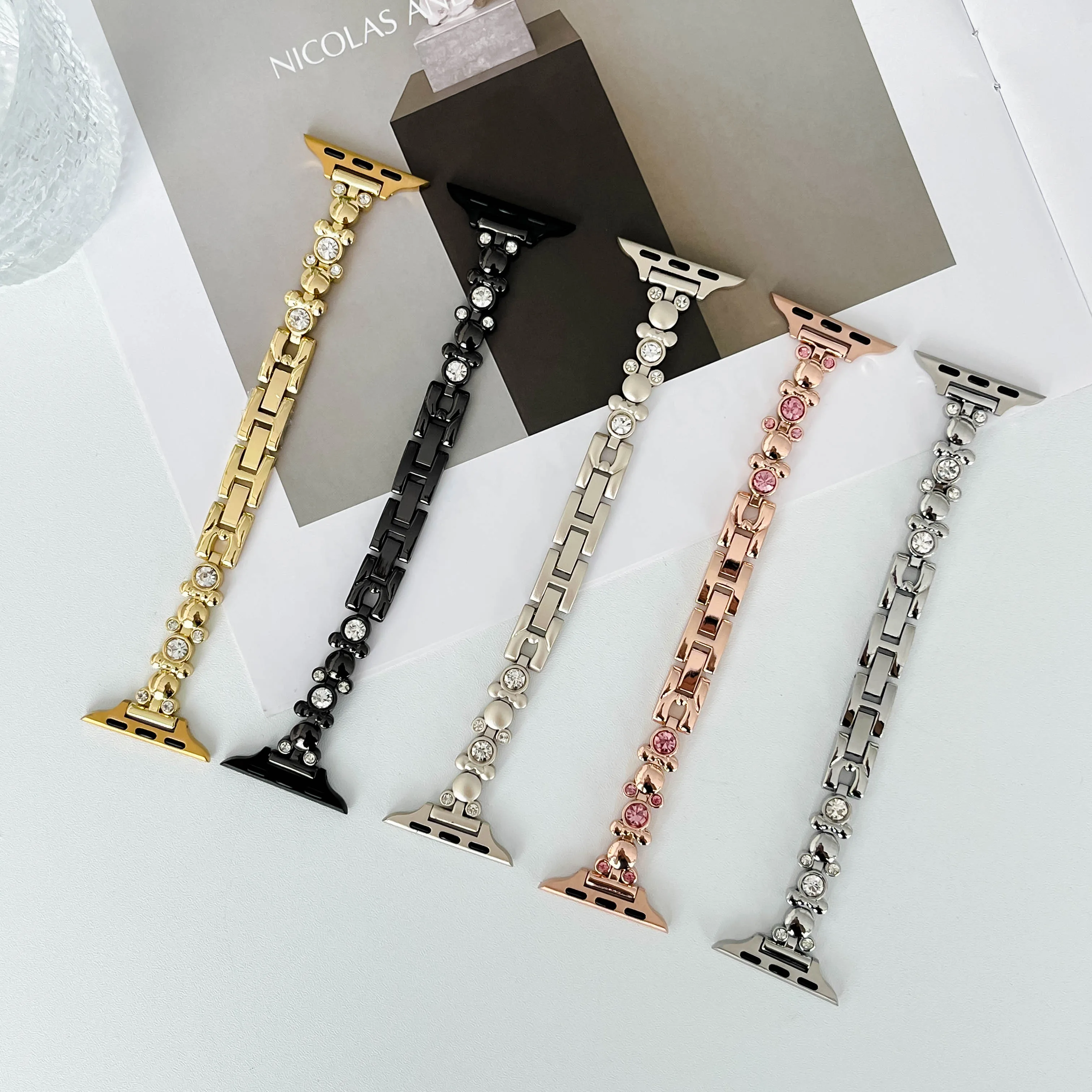 Top Trends: Women Diamond Strap For Apple Watch Series 9 8 7 6 SE 5 4 45mm 44mm 41mm 40mm Lady Bear Metal Bracelet IWatch Ultra 2 49mm 38 / 42 Shoppable Styles - Image 5