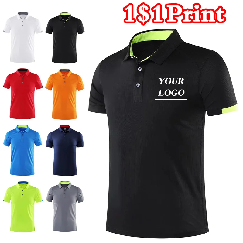 Top Trends: Summer Quick Dried Sports Polo Shirt Customized Design Company Brand Logo / Printed Embroidery Breathable Polo Collar Short Sleeve Shoppable Styles