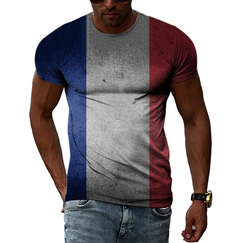 Top Trends: French Flag Figure Landscape Summer Vintage New 3D Printed Street Fashion Hip Hop Men And Women Short Sleeve Round Neck T-shirt Shoppable Styles - Image 6