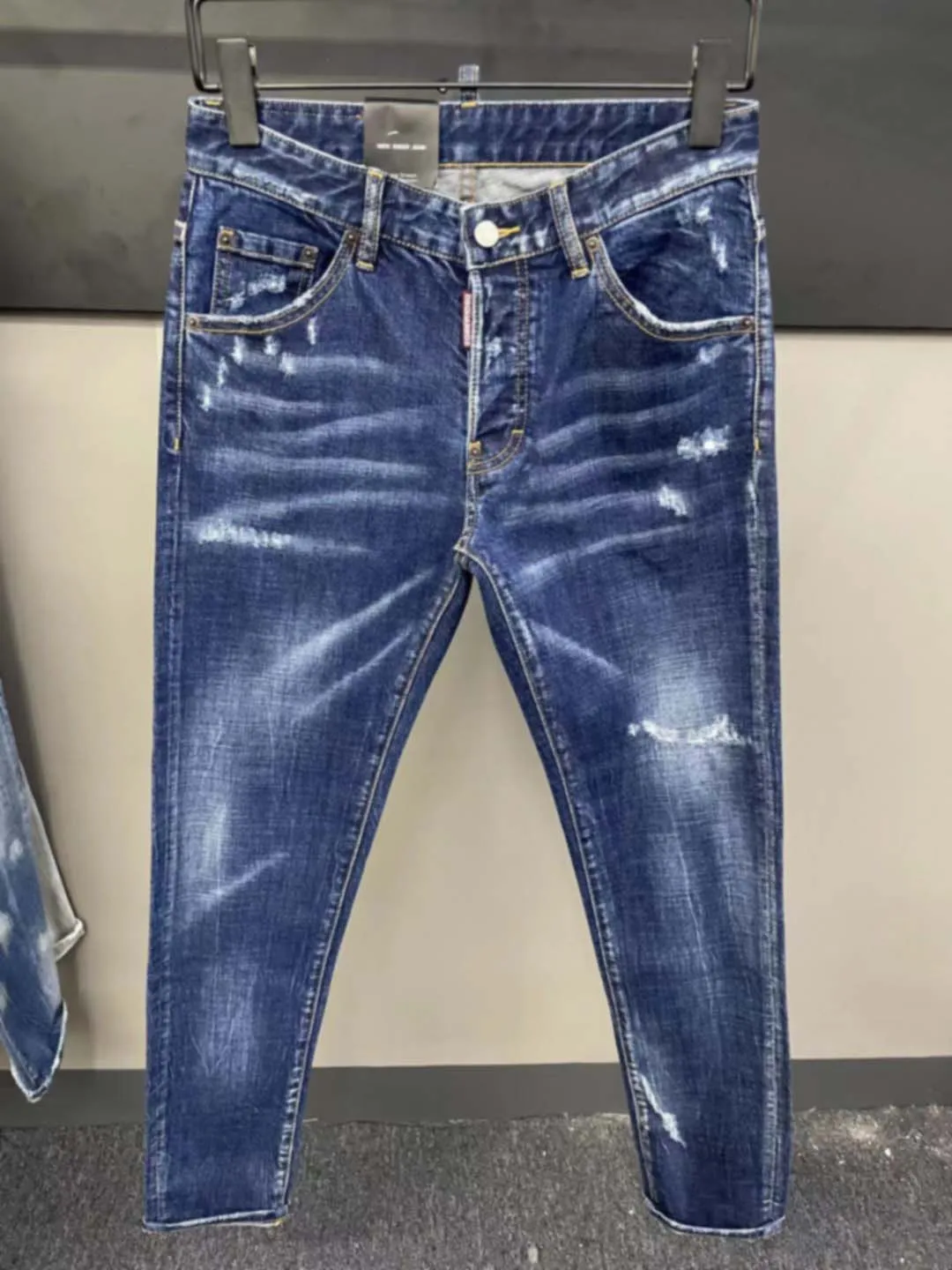 Top Trends: 2023 Spring / Summer New Denim Pants Men's D2 Jeans Washed Blue Slim Fit Small Feet Tide Daily Minimalist Shoppable Styles