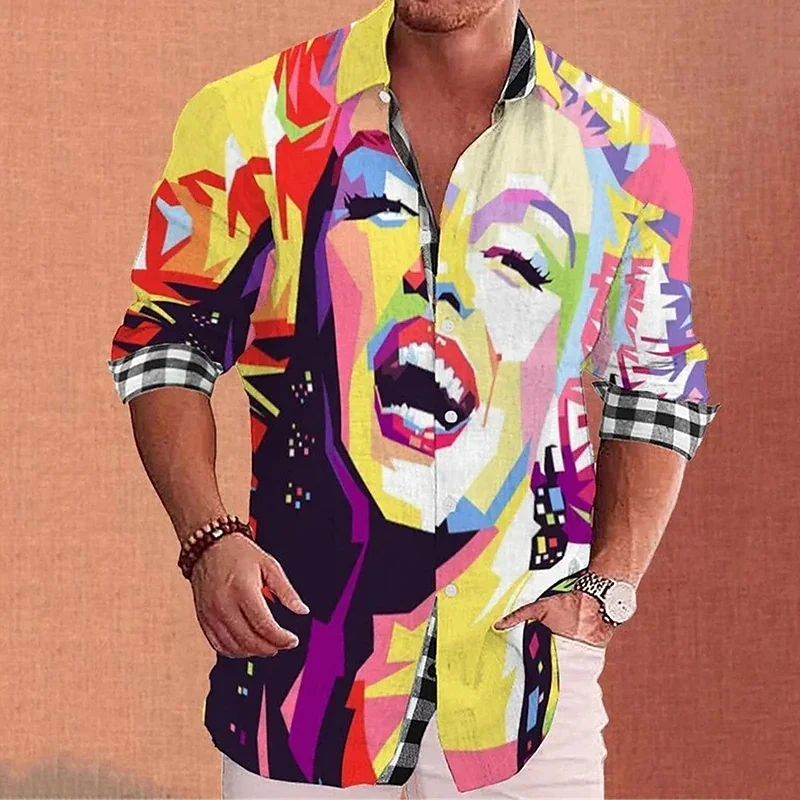 Top Trends: 2023 Fashion Shirt Lapel Casual Men's Graffiti Ink Painting Flower Butterfly Outdoor Retro High Quality Material Top Plus Size Shoppable Styles