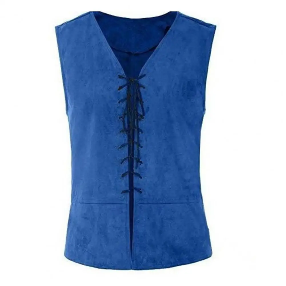 Top Trends: Vintage Men Pirate Vest Medieval Lace Up Sleeveless Cosplay Performance Hallowen Party Role Play Tank Top Shoppable Styles - Image 4