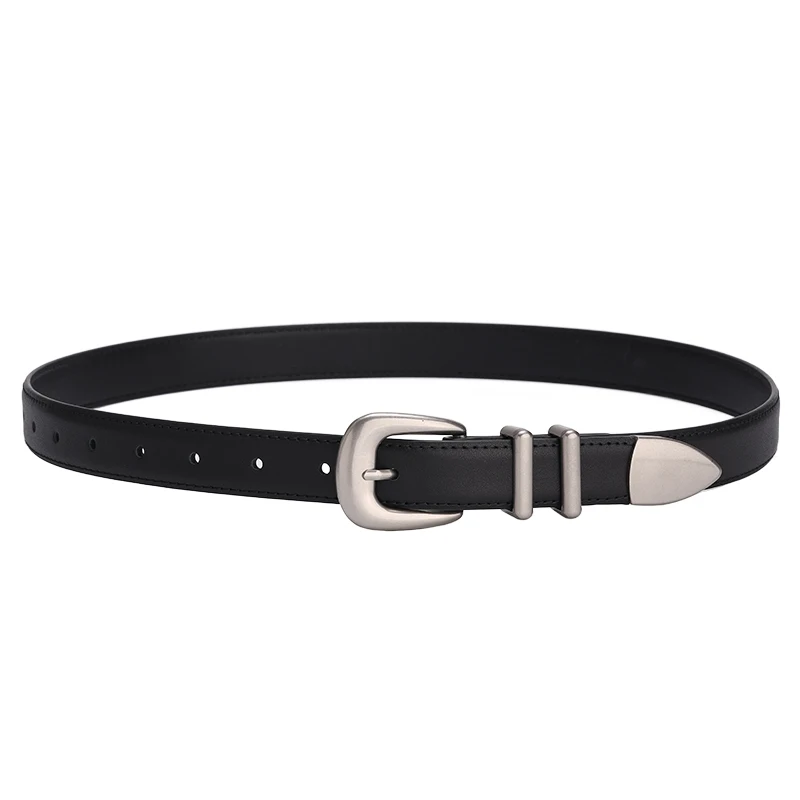 Top Trends: Maikun New Vintage Ladies Leather Belt Simple All-Match Silver Buckle Decorative Belt For Women Shoppable Styles