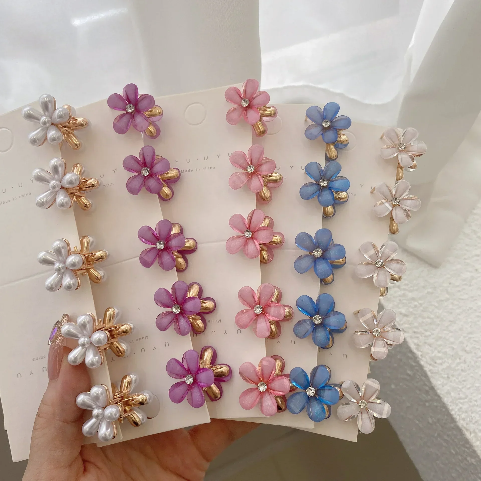 Top Trends: Girl Princess Hairpin Cute Flower Mini Girl Sweet Pearl Side Clip Headwear Hairpin Claw Metal Hairpin Children&#039;s Shoppable Styles