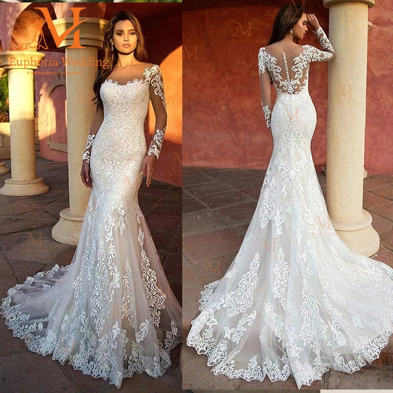 Top Trends: Wedding Dress Vestidos De Novia For Woman Boda 2023 Party Femininos Elegantes Para Casamento Mariage Bride Mermaid Long Sleeve Shoppable Styles