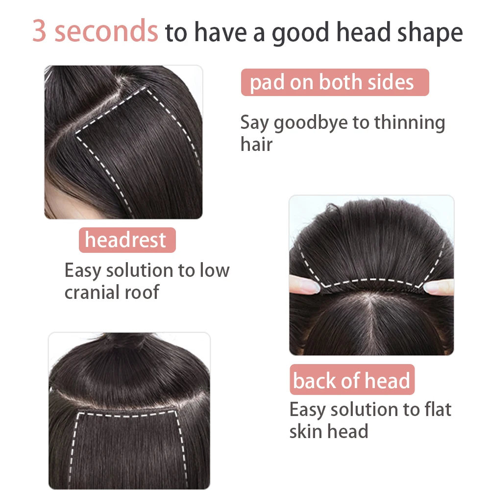 Top Trends: Synthetic Hair Pad Clip In Extension For Women Natural Wig Female Short Straight Invisible Hairpins Adding Extra Volume Piece Shoppable Styles - Image 3