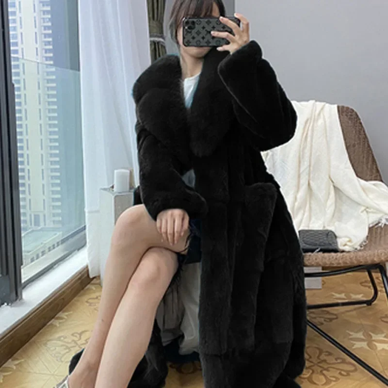 Top Trends: Women Fur Fox Coats Long Winter Gray Pink Faux Fur Coat Warm Plush Teddy Coat Brand Fur Jacket Female Thicken Faux Fur Outwear Shoppable Styles