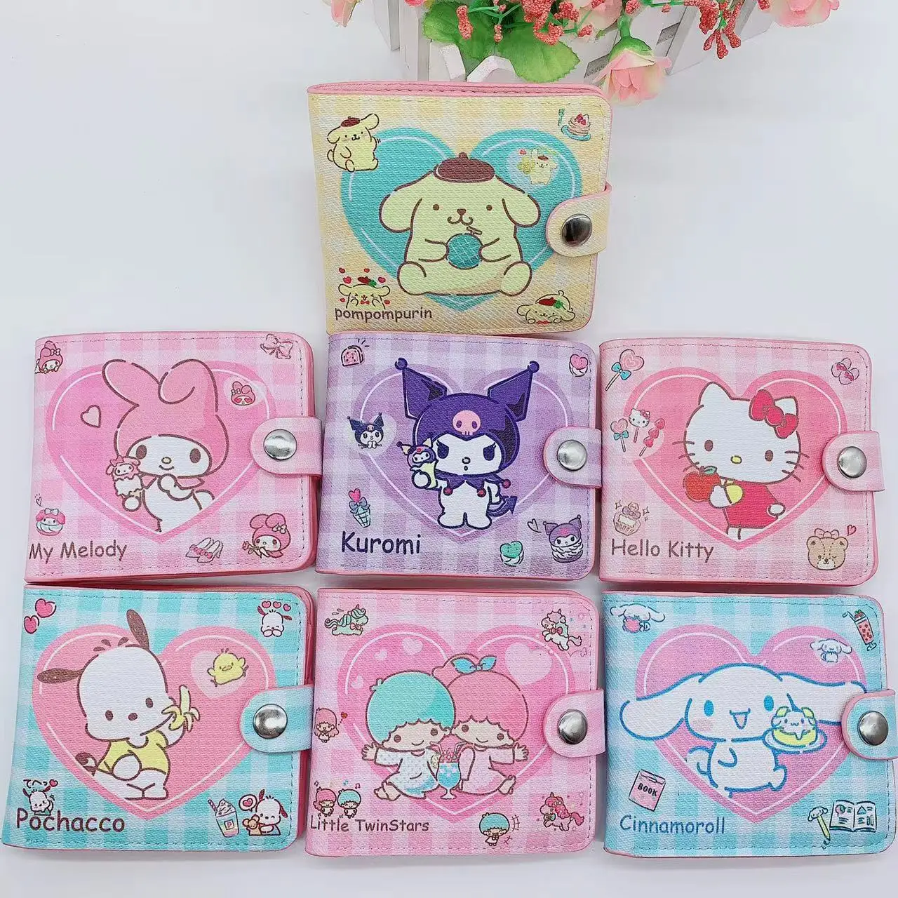 Top Trends: New Sanrio PU Cartoons Women's Wallet Hello Kitty Kulomi Melody Cinnamoroll Portable ID Card Holders Coin Purse Cute Girls Gifts Shoppable Styles