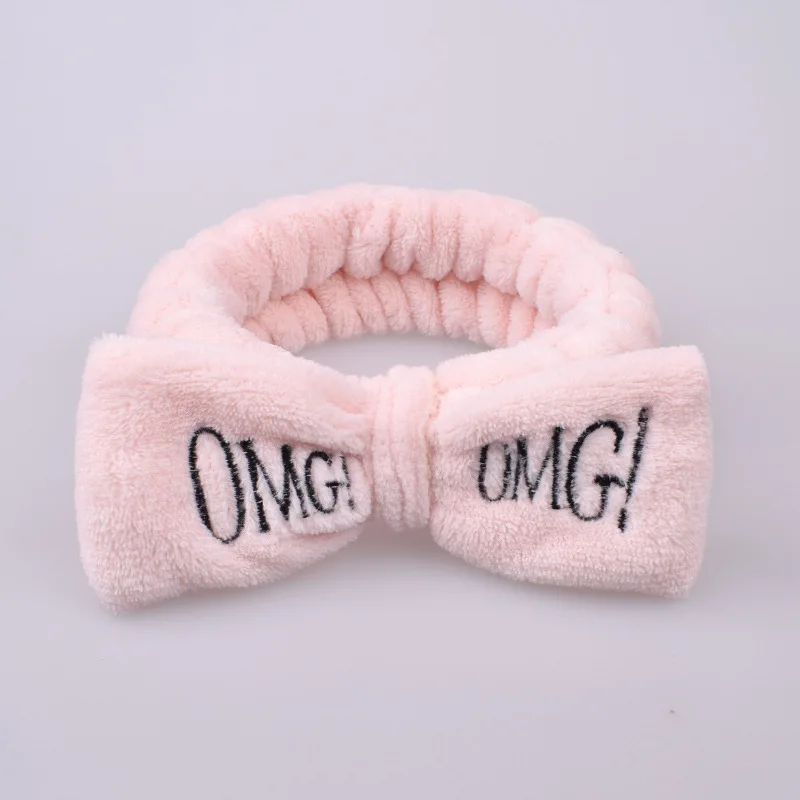 Top Trends: OMG Letter Coral Fleece Hairbands For Women Girls Soft Bow Headbands Face Wash Makeup Hair Hoop Female SPA Bath Hair Accessories Shoppable Styles - Image 4