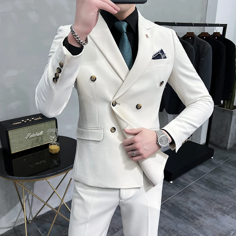 Top Trends: (Jackets+ vest+ pants)2023 Men's Spring Quality Casual Business Suit British Style Fashion Casual Groom's Wedding Dress Blazers Shoppable Styles - Image 2