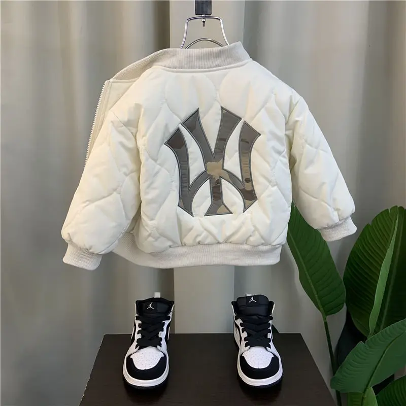 Top Trends: Boys&#039; Fleece-Lined Jacket 2023 New Baby Winter Wear Thickened Cotton-Padded Coat Boy Children&#039;s Quilted Baseball Uniform Shoppable Styles