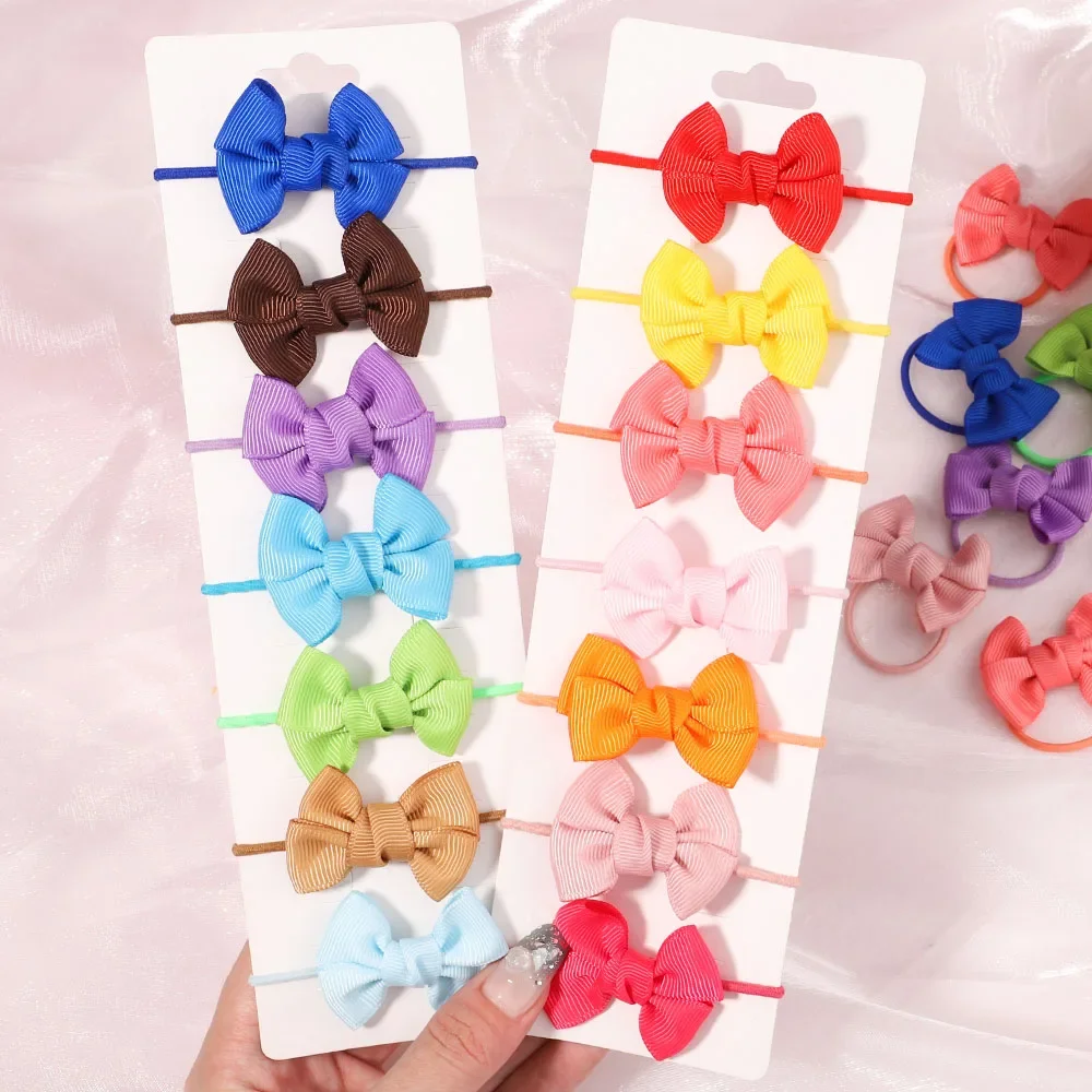 Top Trends: 5 / 10 / 20Pcs / Lot Solid Color Bows Elastic Hair Bands For Kids School Bows Headband Hair Ties Headwear Hair Accessories For Girls Shoppable Styles - Image 3