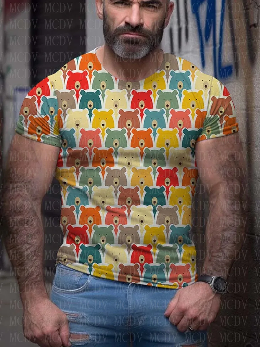 Top Trends: Bears Pride T-Shirt 3D Printed Summer Men&#039;s T Shirts For Tops The Colorful The Best He Him Hole LGBT3D Printed T Shirt Shoppable Styles