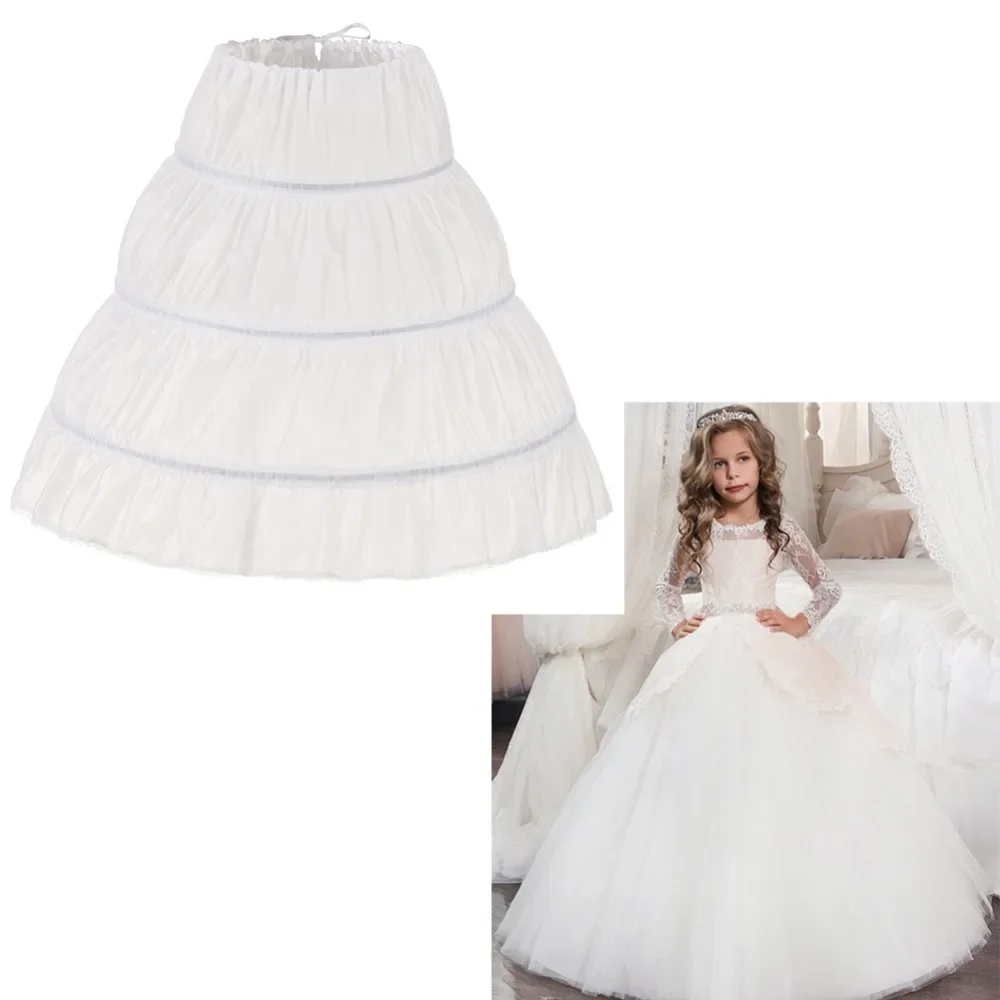 Top Trends: Children Kid Girl Dress Petticoat Crinoline Underskirt Wedding Accessories For Flower Fluffy Petticoat Skirt 3 Hoops Shoppable Styles