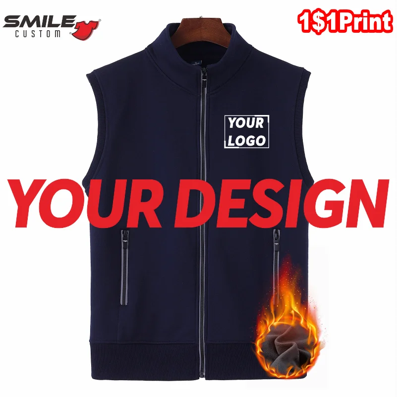 Top Trends: Winter Sleeveless Reflective Vest Custom Logo Casual Men And Women Fleece Warm Jacket Embroidery Text Company Design Print Brand Shoppable Styles