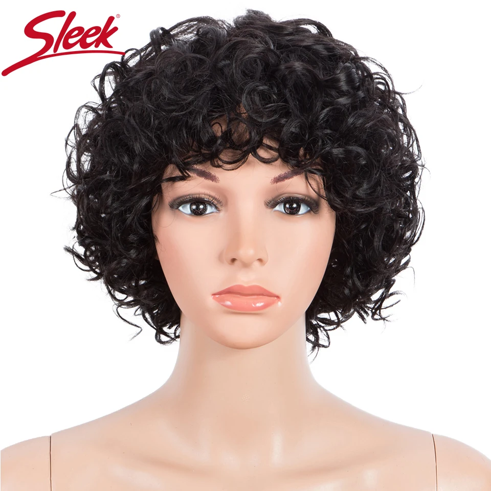 Top Trends: Sleek Curly Human Hair Wig For Women Real Short Brazilian Hair Wigs Water Wave Pixie Cut Wigs Natural Human Hair Wigs For Man Shoppable Styles