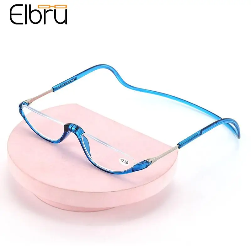 Top Trends: Elbru Small Half-frame Reading Glasses Women Men Ultralight Magnetic Presbyopic Glasses Fashion Hanging Neck Presbyopia Glasses Shoppable Styles