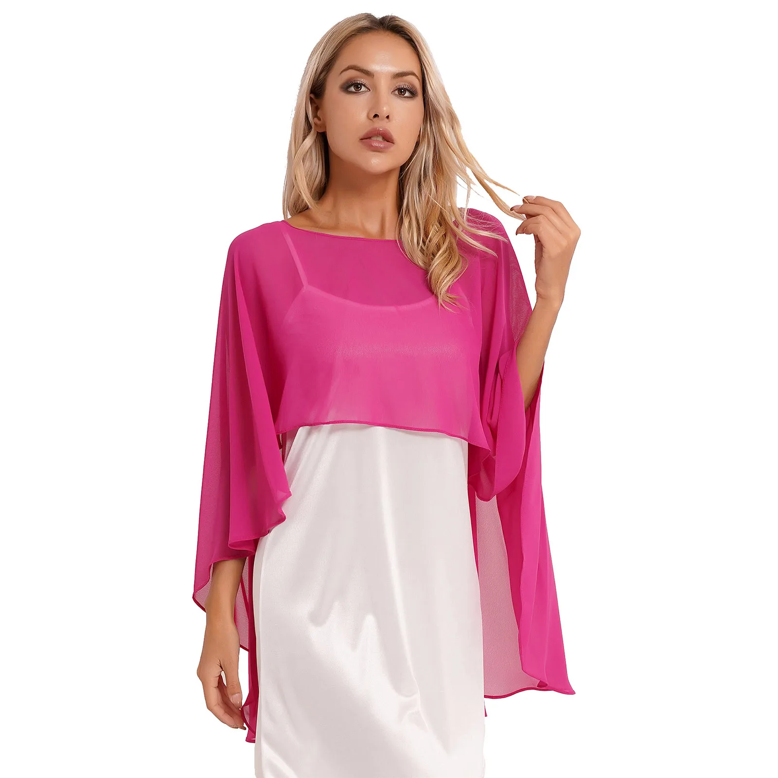 Top Trends: Womens Soft Chiffon Capes Shawl Ladies Evening Wedding Capes Shrug Ladies Bridal Lightweight Long Shawl And Wraps Dress Cover Up Shoppable Styles