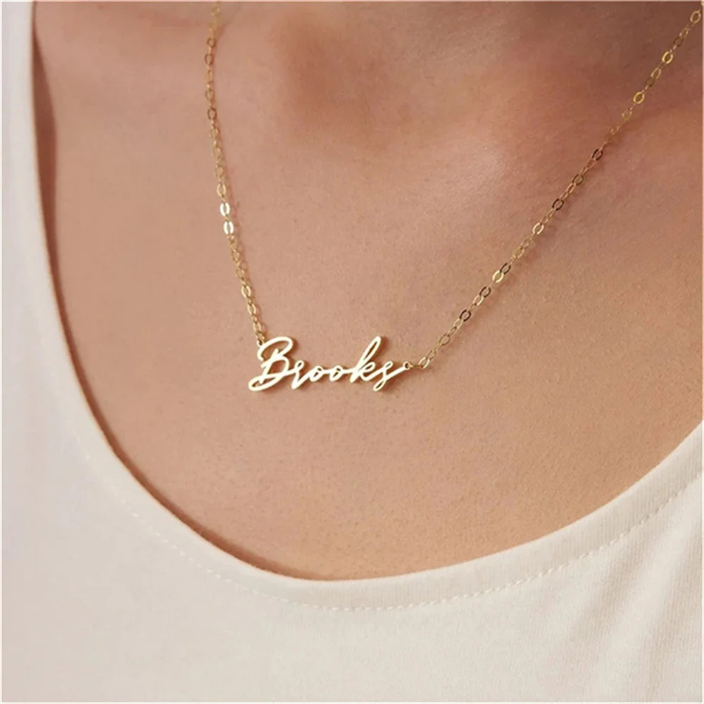 Top Trends: Custom Name Necklace For Women Personalised Nameplate Pendant Cross Chains Chokers 18k Gold Plated Stainless Steel Jewelry Gifts Shoppable Styles