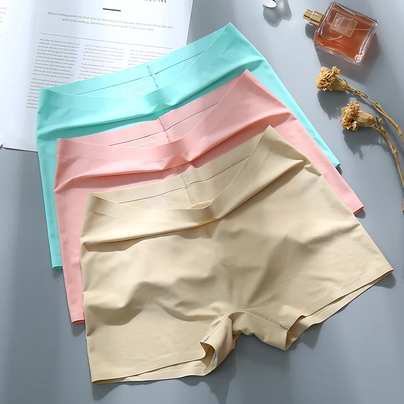 Top Trends: Ice Silk Seamless Underwear Women&#039;s Cotton Crotch Boxer Shorts Ladies Pants Four Corners Anti-empty Summer Thin Section Shoppable Styles