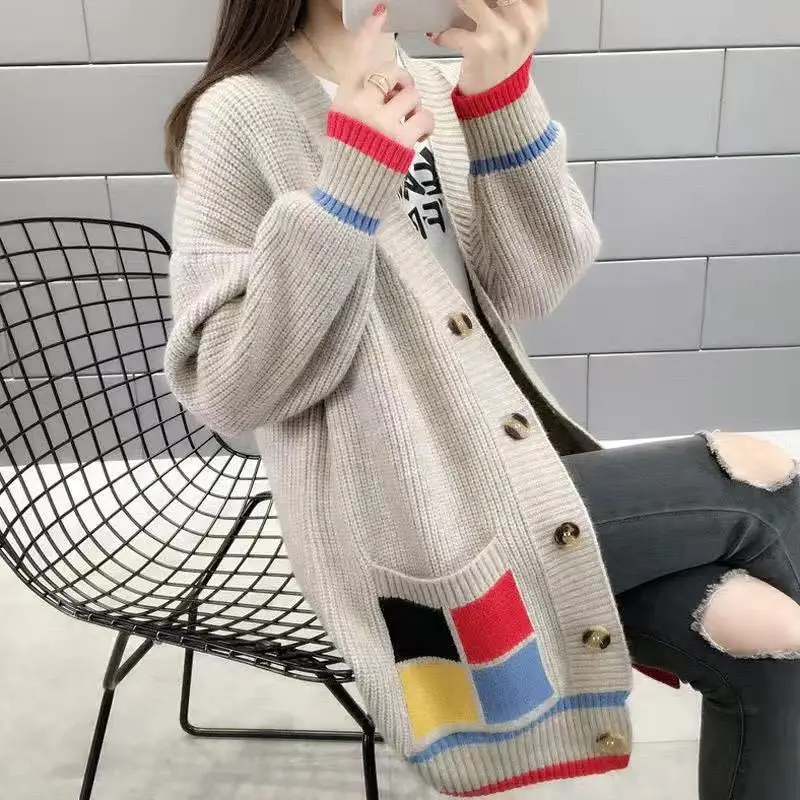 Top Trends: 2023 Autumn And Winter Women&#039;s New Fashion Casual Mid Length Cardigan Sweater Korean Versatile Fashion Outwear Knitted Coat Shoppable Styles