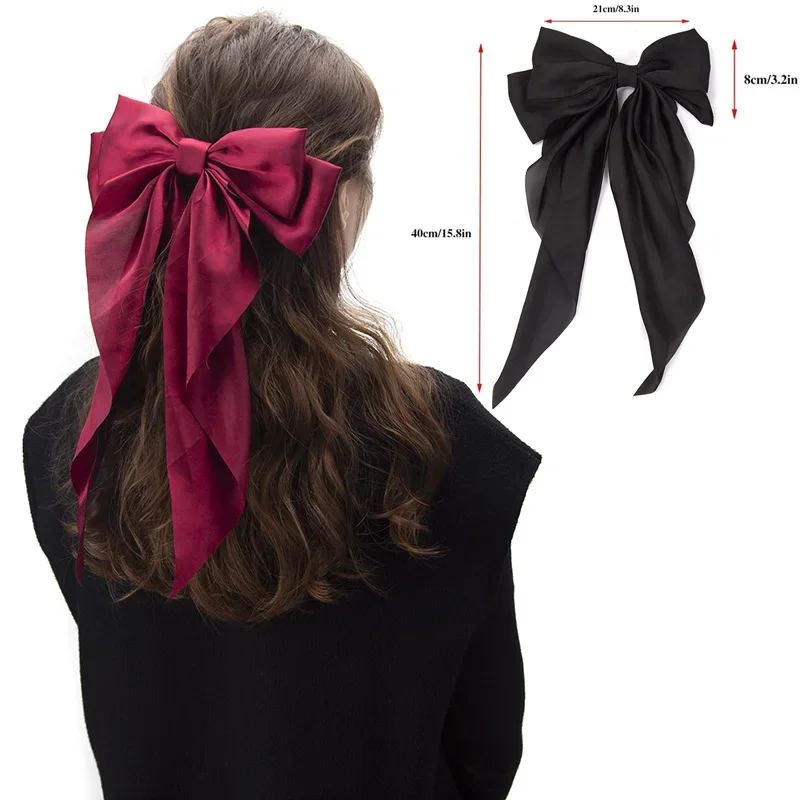 Top Trends: Satin Ribbon Headwear Big Bows Hairpin Spring Clips Hair Accessories For Women Girls Trendy Korean Spring Summer Headwear 2024 Shoppable Styles