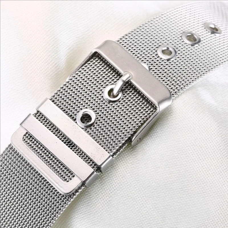 Top Trends: Men Women Stainless Steel Watch Strap 12mm 14mm 16mm 18mm 20mm 22mm 24mm Silver Mesh Milanese Pinhole Buckle Watch Band Straps Shoppable Styles