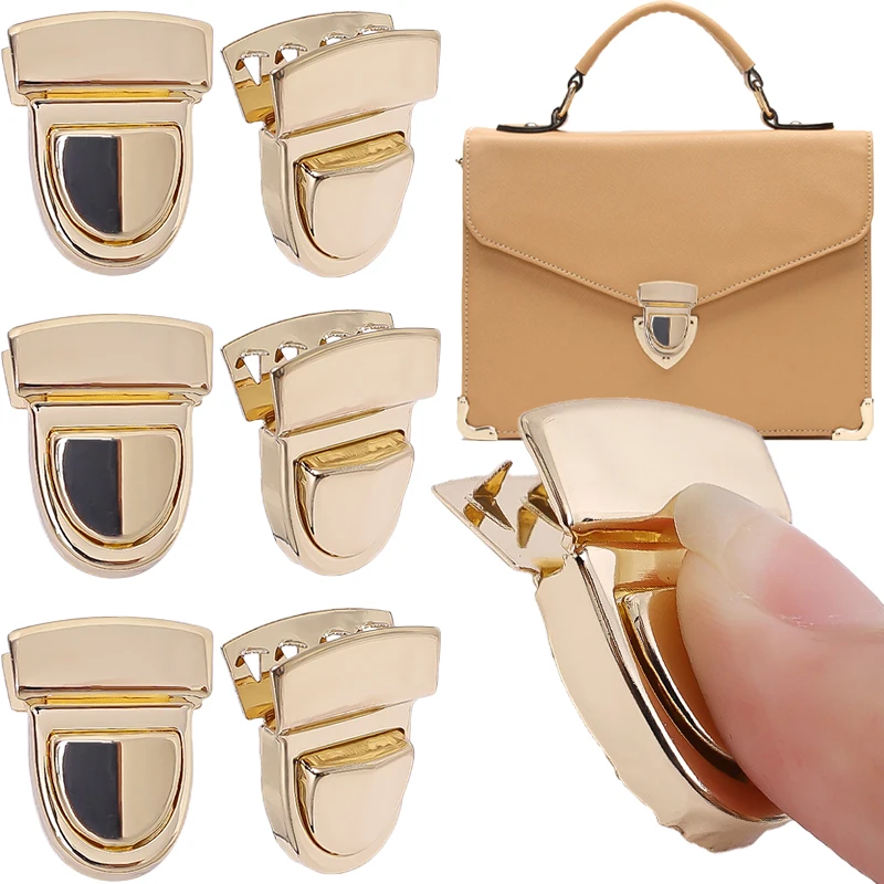 Top Trends: 5Pcs / lot Hardware Bag Lock Metal Clasp Catch Buckles Handbags Shoulder Closures Snap Making DIY Purse Case Tote Accessories Shoppable Styles