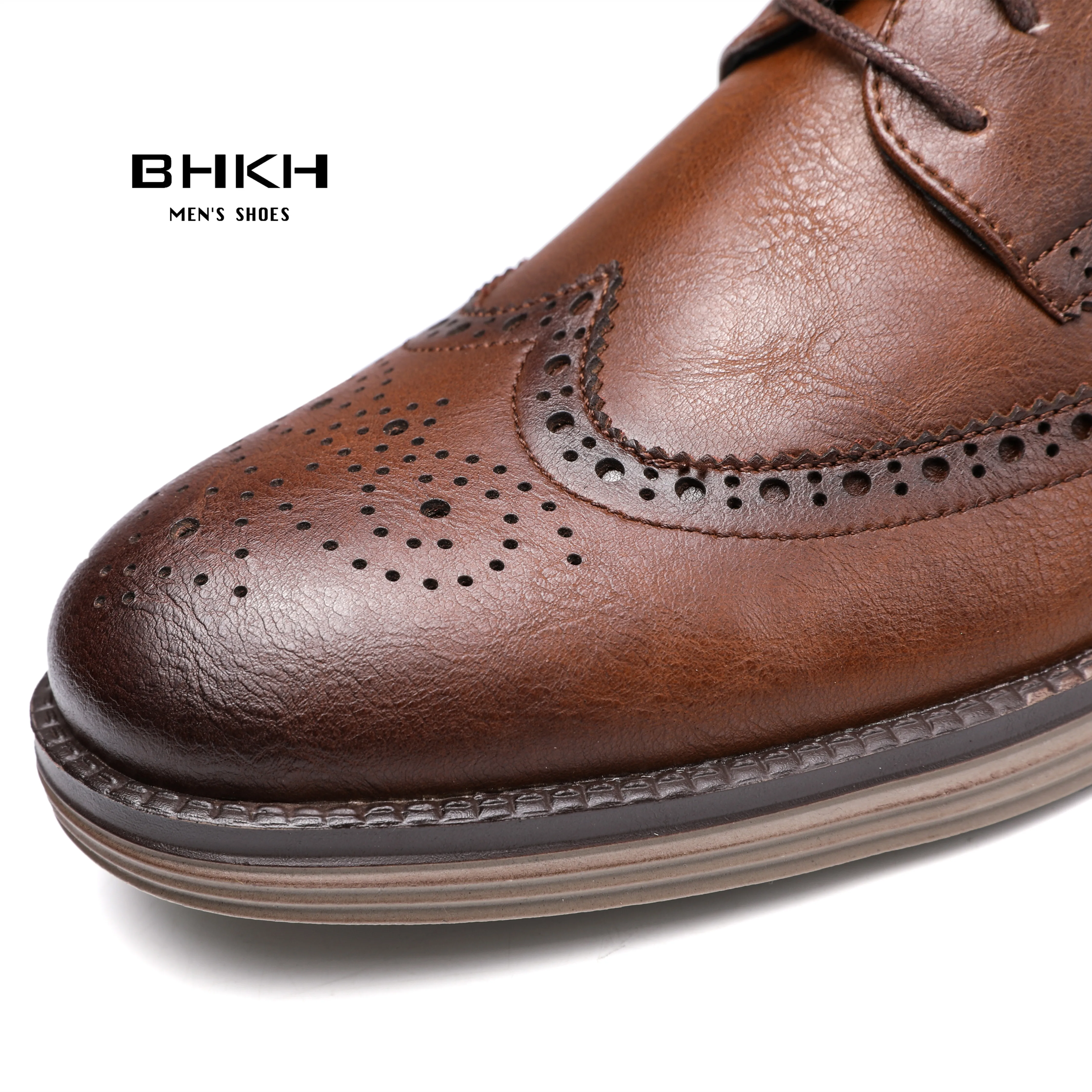 Top Trends: BHKH 2022 Autumn Man Dress Shoes Genuine Leather Lace-up Men Casual Shoes Smart Business Office Work Footwear Men Shoes Shoppable Styles - Image 5